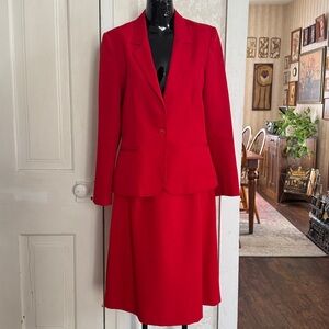 Vintage Panther Red 2-Piece Skirt Suit Set Union Made Size 11/12